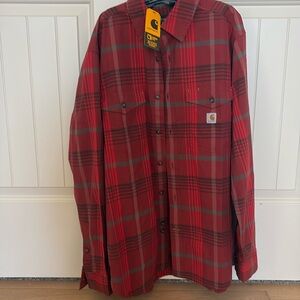 Men’s carhartt button up plaid shirt long sleeve  
Tag still attached
